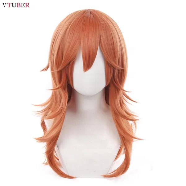angel devil cosplay wig chainsaw man wigs angel devil cosplay 60cm orange brown heat resistant synthetic hair anime wigs +wigcap