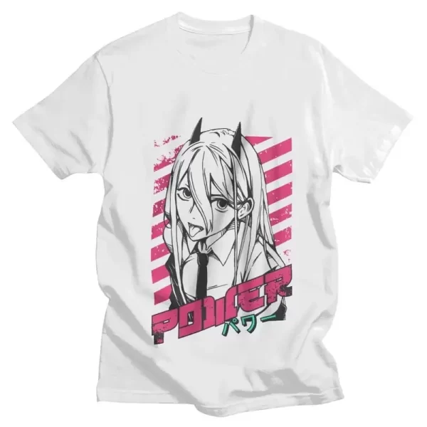 japanese anime chainsaw man graphic print t shirt men women fashion casual crew neck short sleeve plus size unisex t shirt