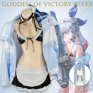 anis innocent maid bikini swimwear cosplay costume nikke goddess of victory game accurate outfit summer beach party