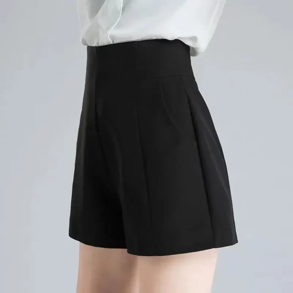 women spring summer a line shorts casual high waist loose wide leg chiffon shorts chic lady white black suit shorts high quality