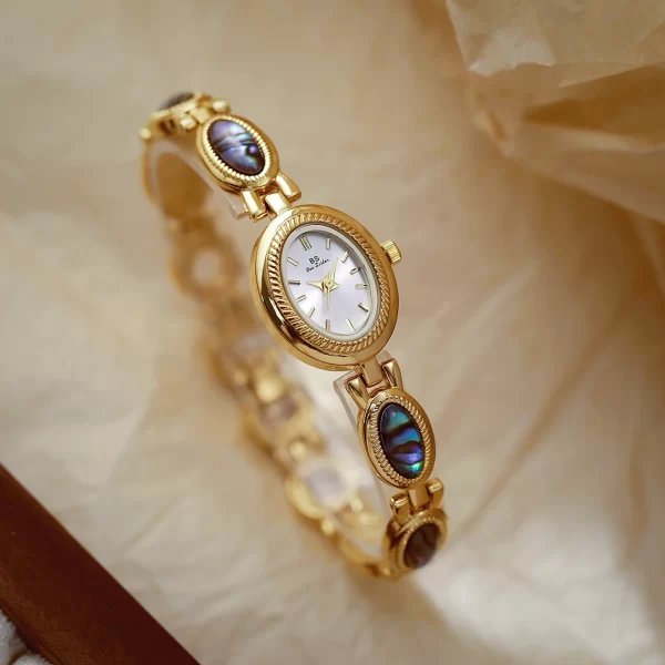 ladies watch luxury elegant colourful shell bracelet dress gift fashion stylish small oval dial women quartz watches