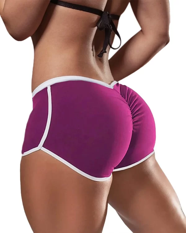 summer low waist elasticated fold women's sport shorts sexy mini skinny style for training and gym fitness
