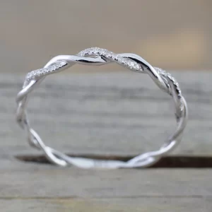 zhouyang dainty ring for women thin temperament winding wedding engagement ring silver color crystal fashion gift jewelry dzr018