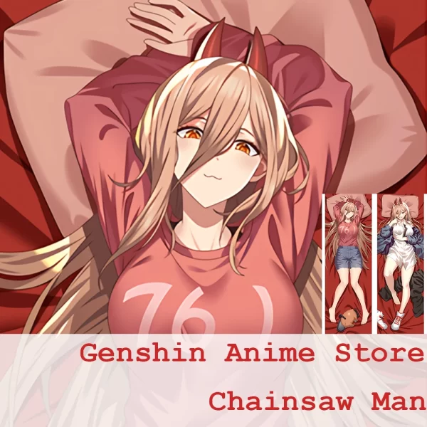 anime pilowcase chainsaw man power game dakimakura hugging body pillow cover otaku girlfriend gift waifu pilowcase home decor