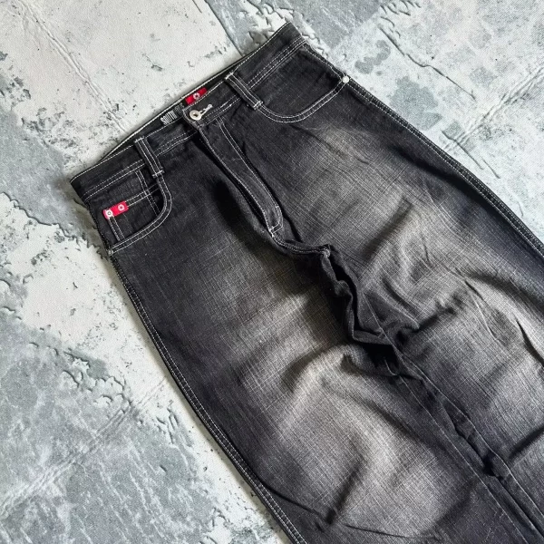 american fashion hip hop joker oversized jeans women street y2k new clearance spot hot mopping wide leg pants unisex loose jeans