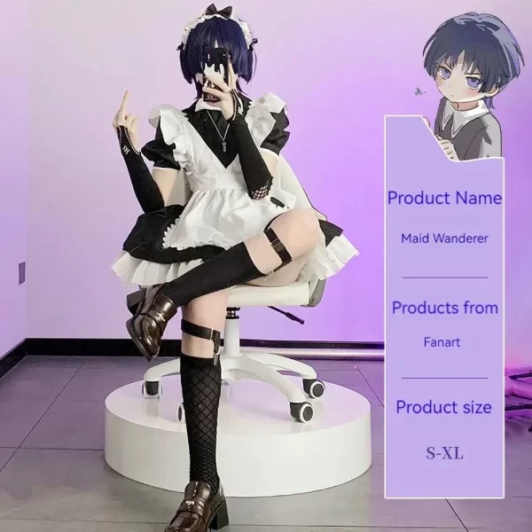 【wetrose】in stock wanderer maid cosplay costume genshin impact fanart doujin scaramouche kunikuzushi balladeer full set