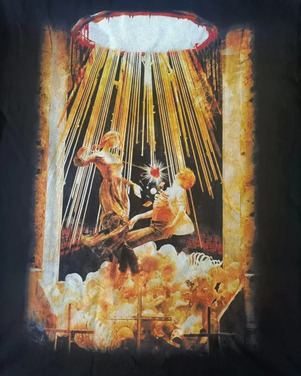 american style washed holes are old! heavy fabric! chainsaw man machima riman two dimensional short sleeved t shirt