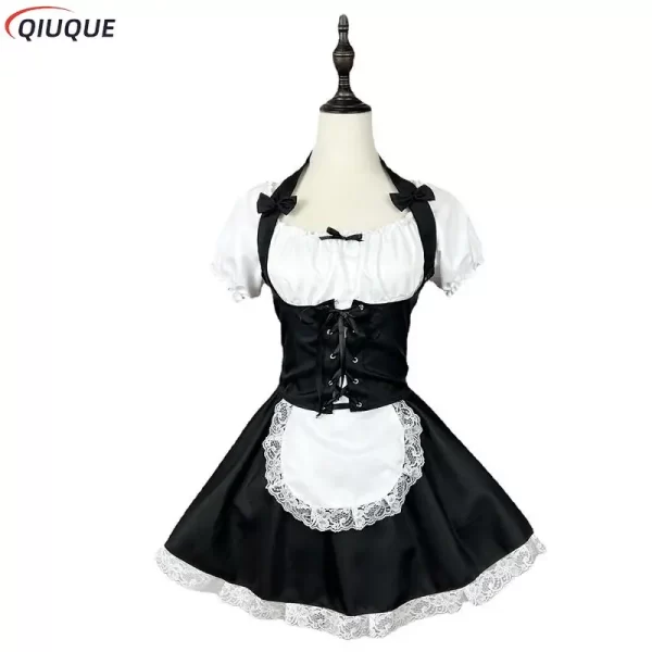 women maid outfit lolita dress cute kawaii maid costume black white tunic dress uniform cosplay costume s 5xl
