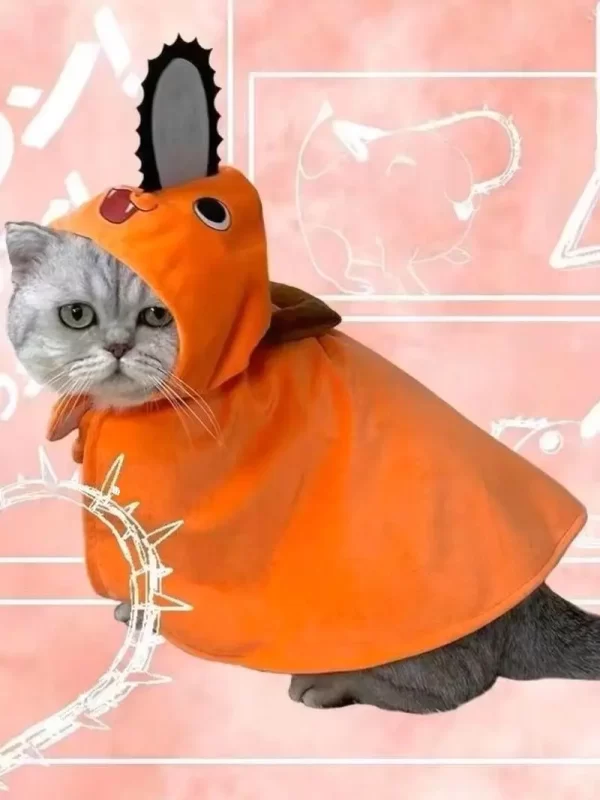 chainsaw man pet dog clothes summer funny poki cloak cat cos pochita ted dog puppet costume