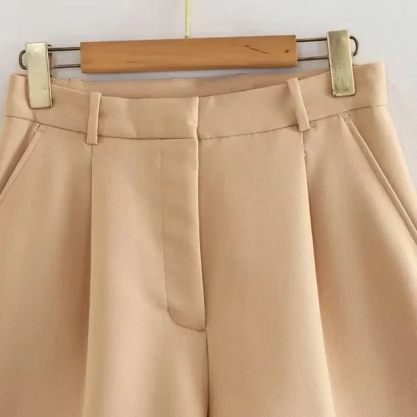 traf female shorts black pink shorts woman summer 2024 pleated baggy white shorts for women casual high waist short pants