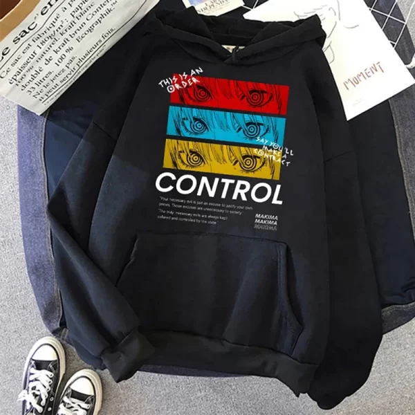 chainsaw man anime women hoodies plus size sweatshirt harajuku female long sleeve pullover casual streetwear clothes tops
