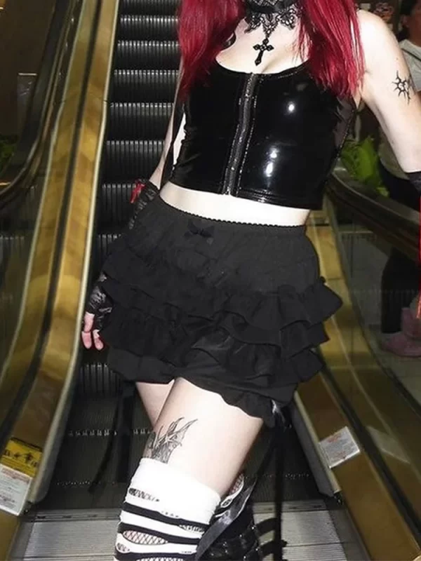 altgoth mall goth hotsweet shorts women aesthetic y2k e girl cute sweet fairycore grunge lace bow patchwork high waist shorts