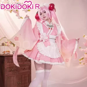 mikuu cosplay costume dokidoki r women cute pink maid dress sakura mikuu cosplay mikku costume halloween