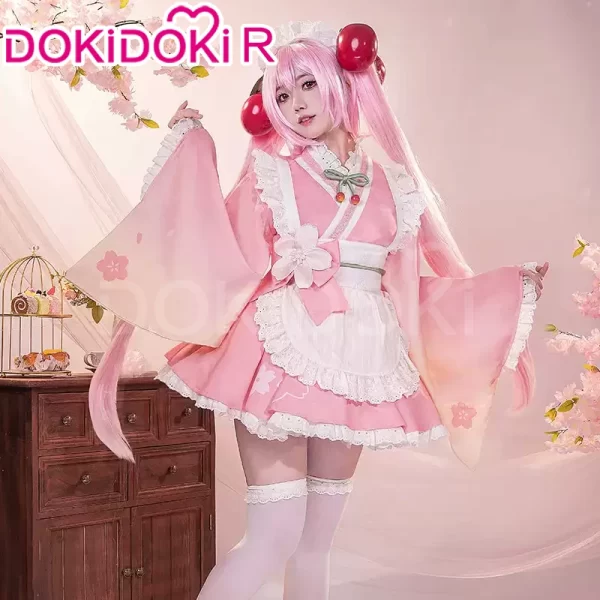 mikuu cosplay costume dokidoki r women cute pink maid dress sakura mikuu cosplay mikku costume halloween