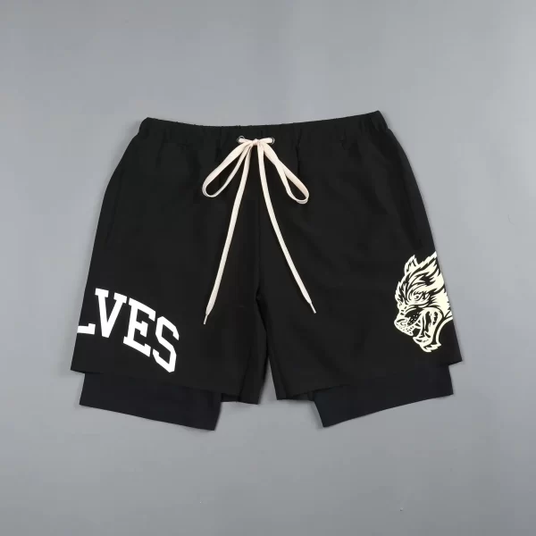 2024 new breathabledouble layersport shorts gym fitness bodybuilding workout quick dry beach 2 in 1 shorts male running shorts
