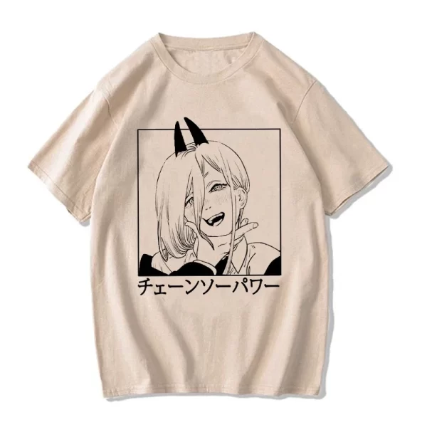 unisex eu japanese anime chainsaw women t shirt cartoon pochita t shirt makima harajuku graphic tees clothing tops tshirt manga