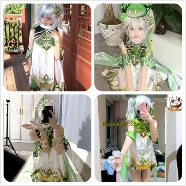 genshin impact nahida maid cosplay costume lesser lord kusanali wig cute style dress nahida genshin cosplay for girls kids size