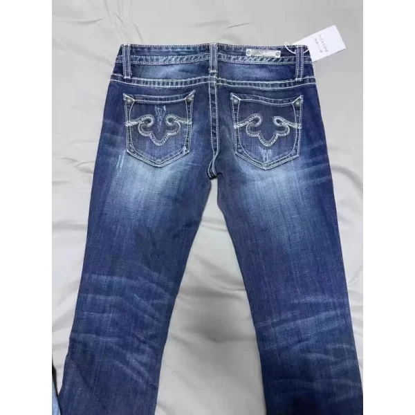 vintage flare jeans low rise women sexy fashion washed jean pants cyber y2k grunge fairycore denim trousers korean 2025