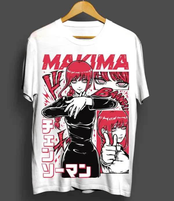 denji & makima chainsaw man t shirt pochitaanime manga unisex t shirt all size