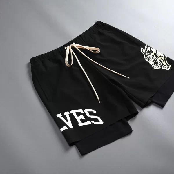 2024 new breathabledouble layersport shorts gym fitness bodybuilding workout quick dry beach 2 in 1 shorts male running shorts