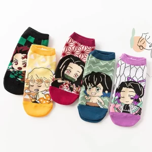 anime demon slayer kimetsu no yaiba sock short socks cosplay prop cartoons anime kamado tanjirou kamado nezuko cotton socks hall