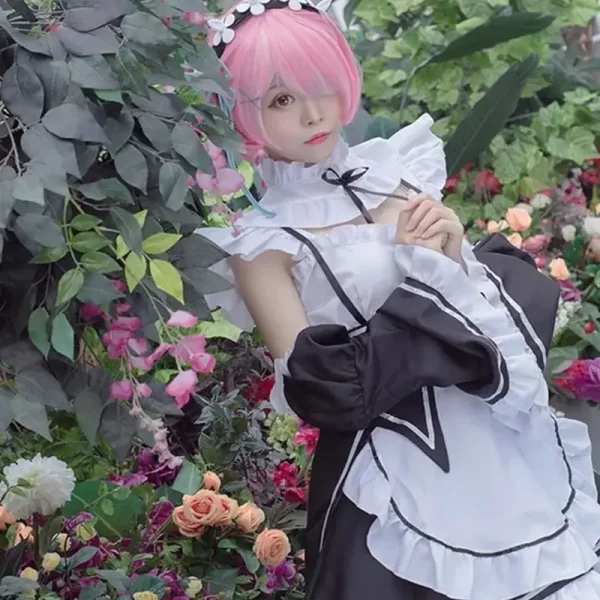 anime ram brake cosplay re: zero kara hajimeru isekai seikatsu black costume girls maid clothes women apron dress halloween cost