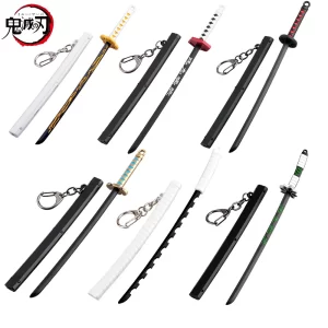 demon slayer sword model keychain kimetsu no yaiba keyring anime cosplay prop metal pendant llaveros toy friends gift 17cm
