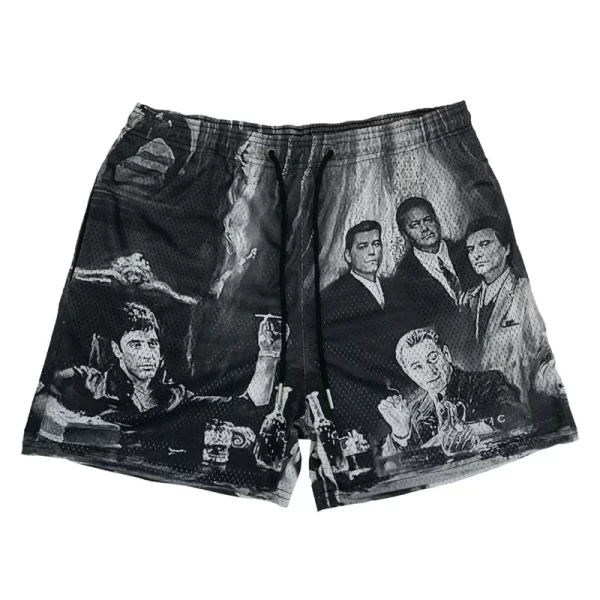 summer new men short pant rose design casual shorts street hip hop fitness polyester fast dry breathable embroidery men shorts