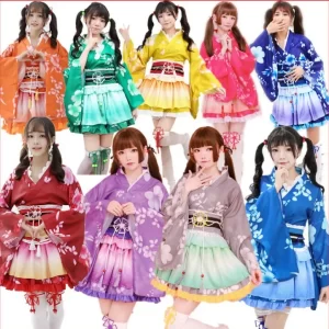 japanese anime second hand kimono cos sakura kimono women's maid costume home dance costume anime show performance costume