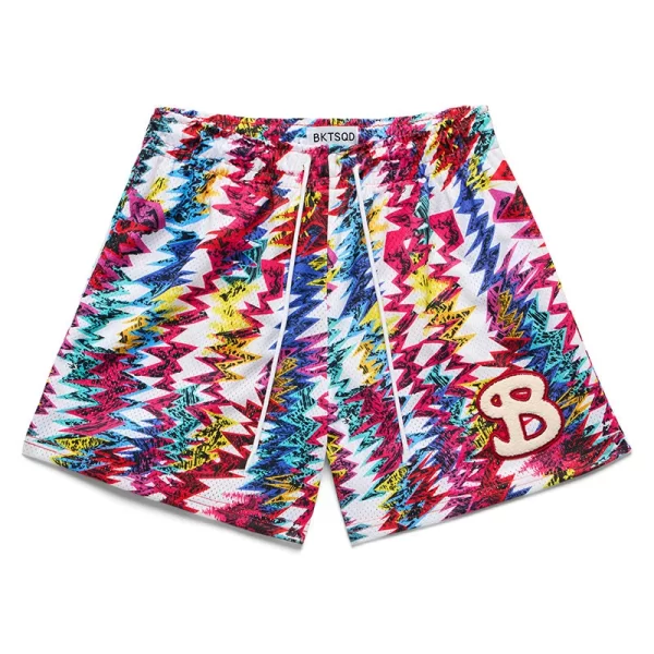 bktsqd summer men mesh shorts loose fashion 3d printing shorts men running sports beach pants men basketball breathable shorts