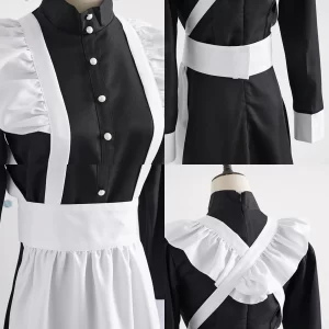 women maid outfit classic long dress black and white apron dress lolita housekeeper japanese uniforms halloween cosplay costume