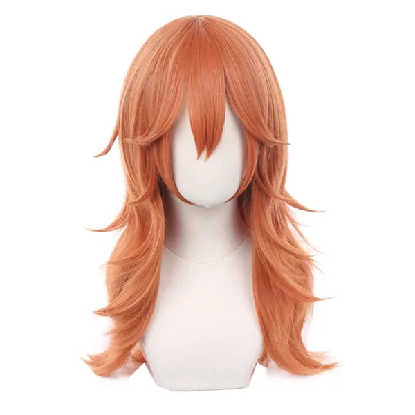 chainsaw man cosplay angel devil cosplay orange brown anime wigs heat resistant halloween party makima wigs