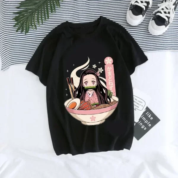 anime demon slayer t shirt for women summer tops tshirts o neck women clothing streetwear short sleeve t shirt female clothes