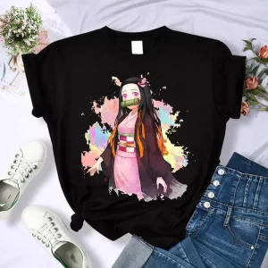 demon slayer t shirt women tshirt female tanjirou kamado graphic tee shirt japanese anime manga t shirt streetwear tops tees