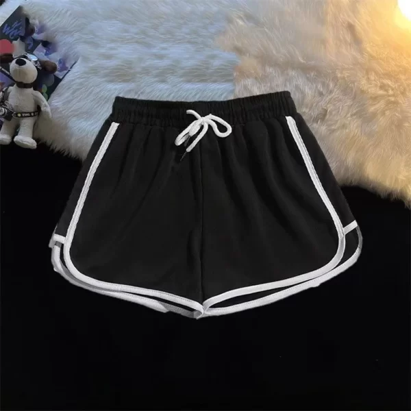 2025 women yoga shorts summer outer wear mid waist casual loose straight pants lady stylish thin breathable wide leg gym short