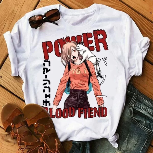 japanese anime chainsaw man graphic print t shirt men women fashion casual crew neck short sleeve plus size unisex t shirt
