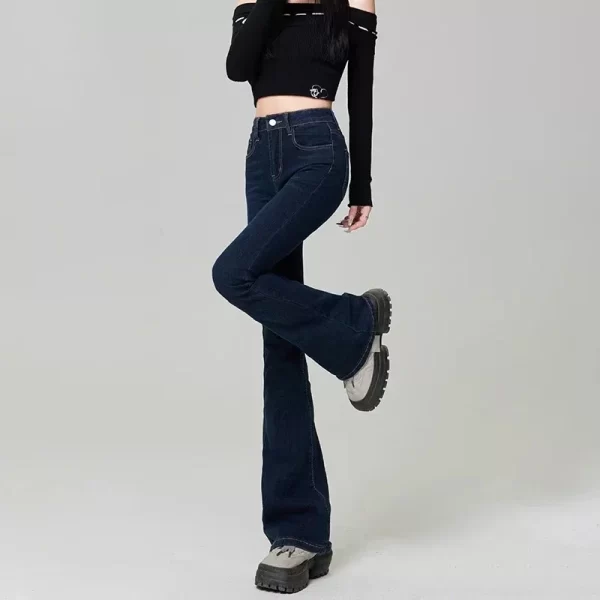 woman high waist flare jeans girls high street bell bottom pants female fashion light blue blue grey black blue denim trousers