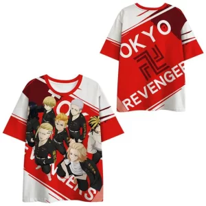 2024 summer tokyo avengers t shirt anime 3d printing men's fashion oversized large size loose comfortable breathable fashion top