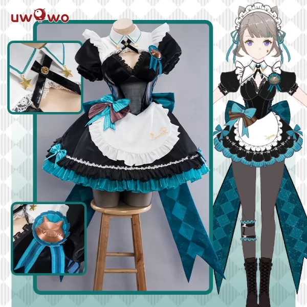last batch uwowo lynette cosplay game genshin impact fanart lynette maid cosplay costume with bow maid dress