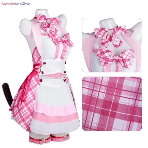 anime game nekopara vanilla chocola cosplay costume nekomimi paradise wig printing maid attire woman sexy kawaii carnival suit