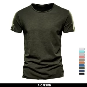 100% cotton men t shirt casual soft fitness summer thin t shirts men's home clothes o neck short sleeve soild t shirt for men