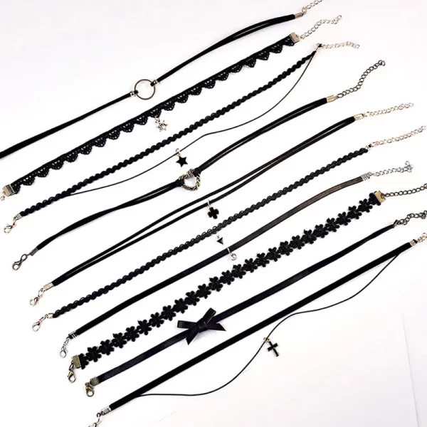 women's fashion lace choker necklace velvet star triangle flower gothic punk style birthday gift