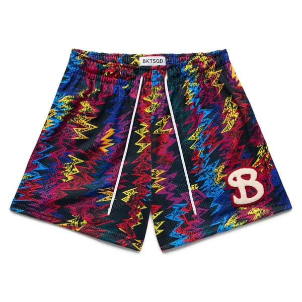 bktsqd summer men mesh shorts loose fashion 3d printing shorts men running sports beach pants men basketball breathable shorts