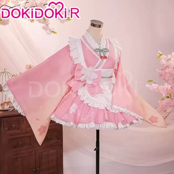 mikuu cosplay costume dokidoki r women cute pink maid dress sakura mikuu cosplay mikku costume halloween