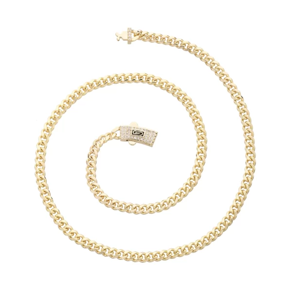 14k gold plated brass monaco 4mm necklace high quality fashion versatile men and women jewelry free shipping item