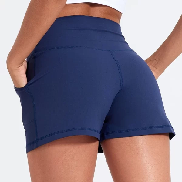 casual yoga shorts pocket short high waist running shorts gym exercise running fitness tennis sports shorts