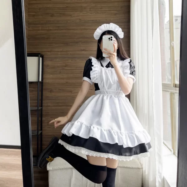 gothic lolita anime maid cosplay costumes women plus size love live cosplay halloween animation sweet coffee waitress role play