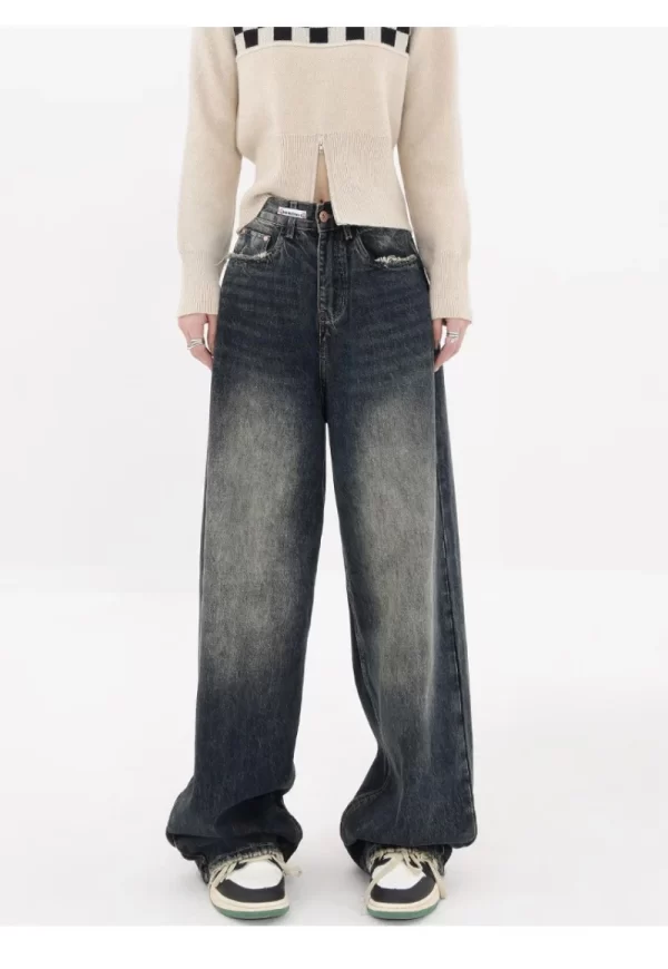 harajuku y2k loose jeans women's streetwear retro fashion high waisted pants high street loose wide leg denim pants women