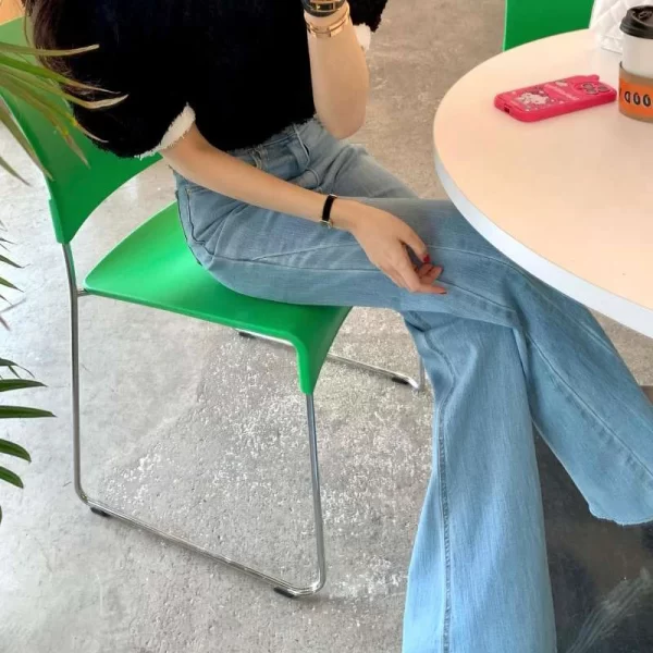 chic high waist straight leg micro flared jeans women's summer long pants versatile slimming tall bootcut denim skinnies