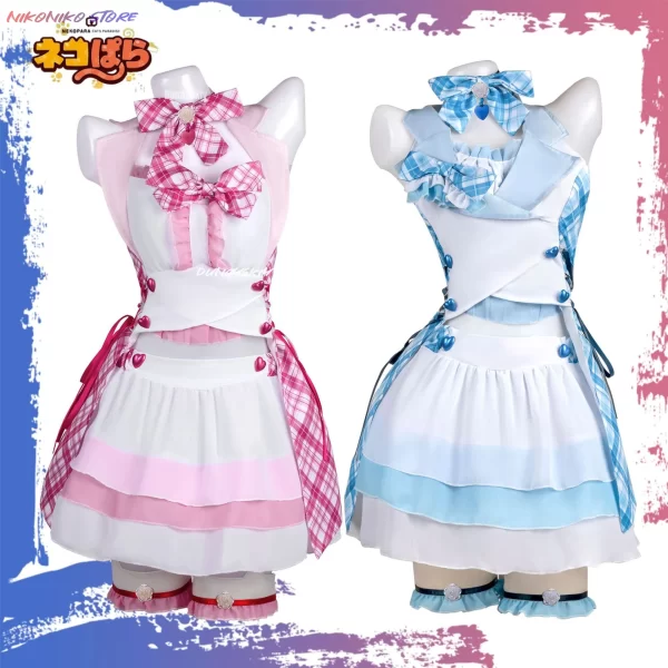 anime game nekopara vanilla chocola cosplay costume nekomimi paradise wig printing maid attire woman sexy kawaii carnival suit